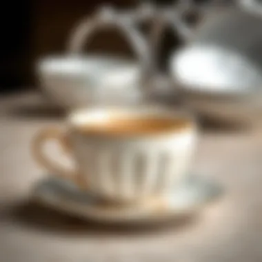 Detailed Close-Up of Tea Cup Texture Close-up of a tea cup highlighting the texture and finish