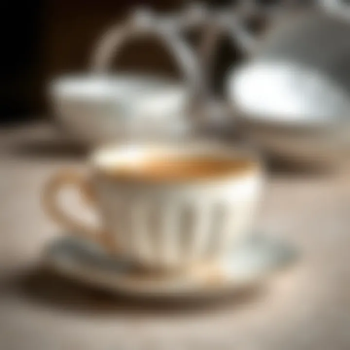 Detailed Close-Up of Tea Cup Texture Close-up of a tea cup highlighting the texture and finish