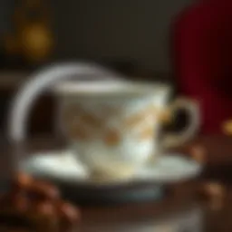 Elegant ceramic tea cup design showcasing intricate detailing