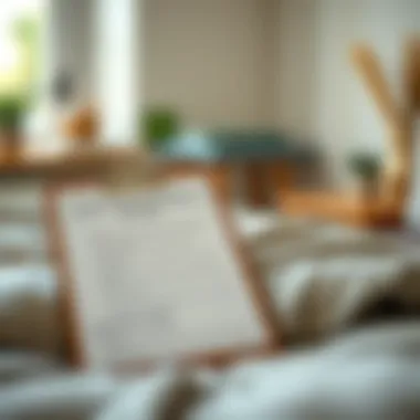 Expert tips for maintaining down bedding displayed on a clipboard