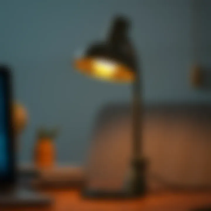Vintage-inspired desk lamp with warm glow