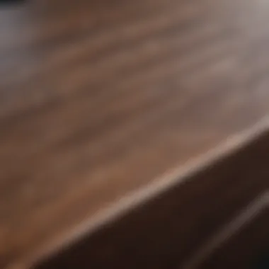 Close-up of a furniture surface demonstrating texture and finish