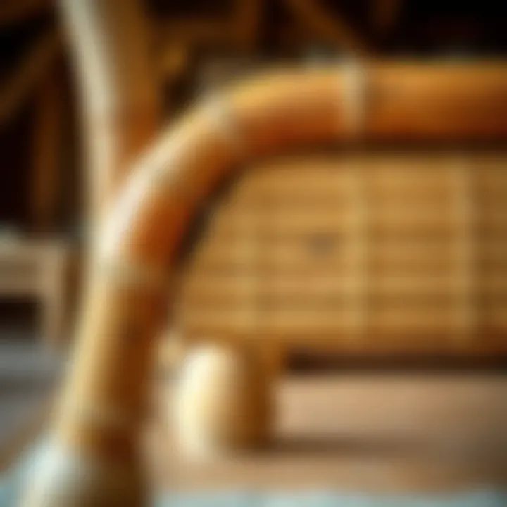 Close-up of bamboo furniture craftsmanship
