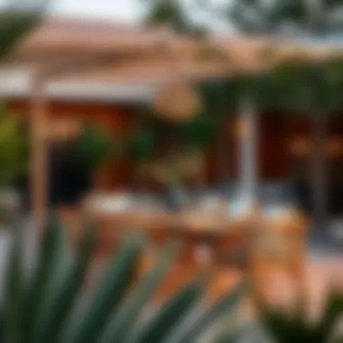 Elegant bamboo dining set on a patio