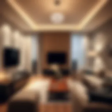 Stylish Lighting in Contemporary Living Spaces Illustration of a modern living room with stylish lighting