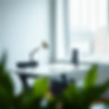 Modern electric lift desk design showcasing a sleek and functional workspace