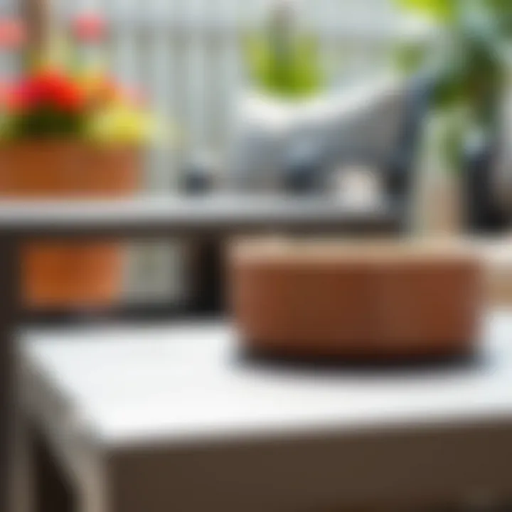 Close-up of the durable materials used in the patio set