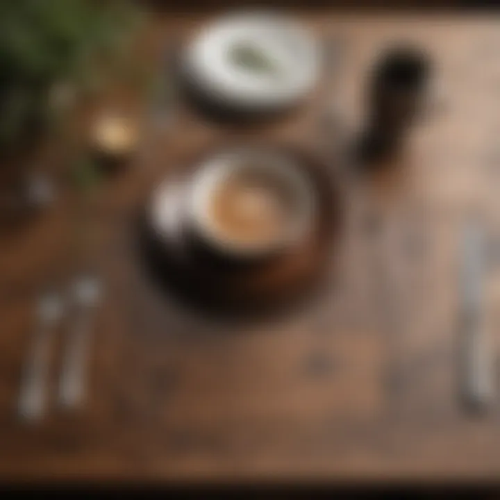 Stylish brown place mats enhancing a rustic dining setup