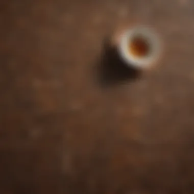 Close-up of a brown place mat highlighting texture and design