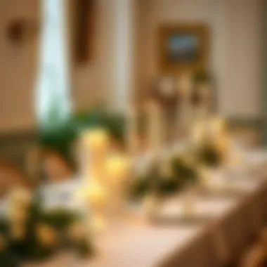 Elegant display of bulk pillar candles on a wedding table