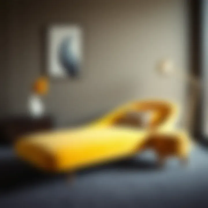 Elegant modern chaise lounge in a vibrant color