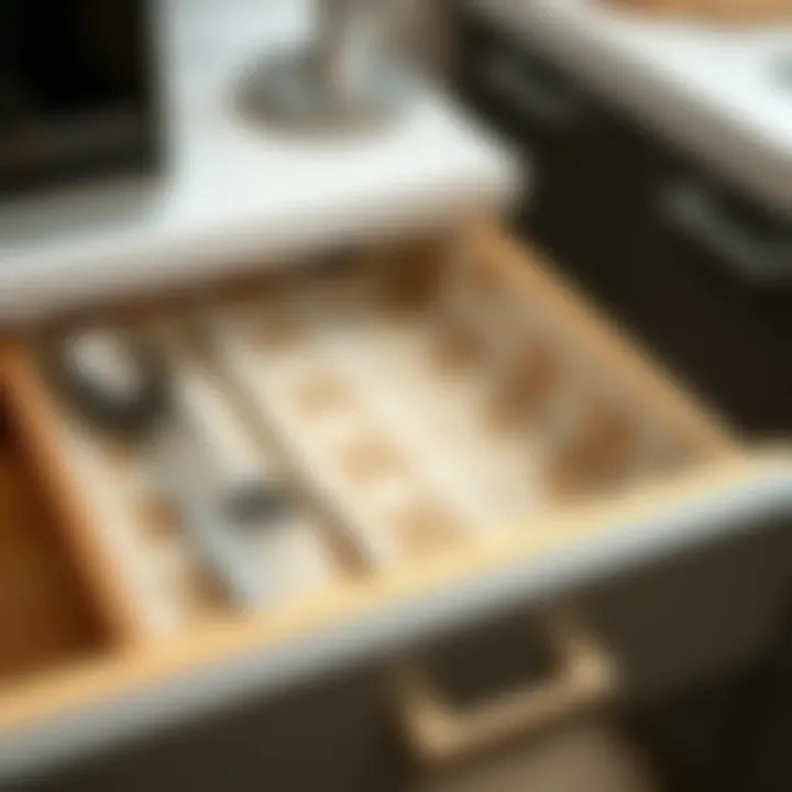 Elegant kitchen drawer liner showcasing a stylish pattern