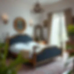 Antique bed with a suitable mattress base