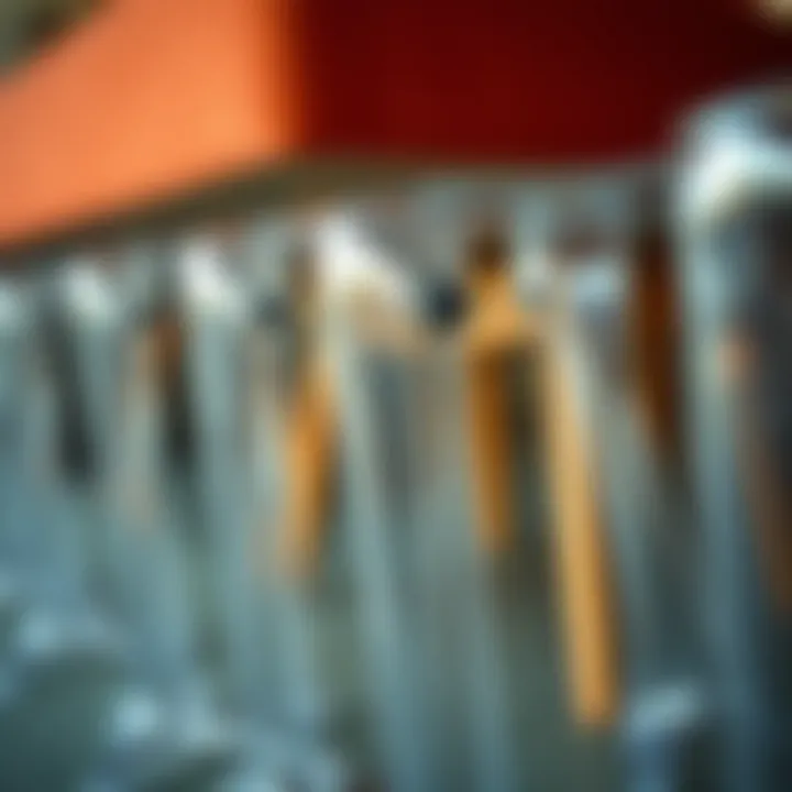 Close-up view of various types of clear chair leg covers