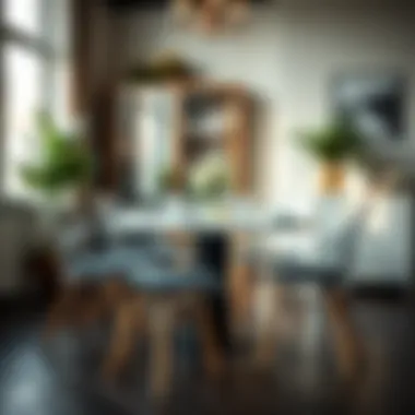 Clear chair with wooden legs complementing a dining table setting