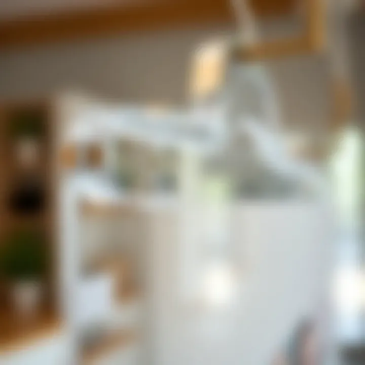 Close-up of clear poster hanger highlighting its design features