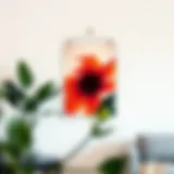 Elegant clear poster hanger showcasing vibrant artwork