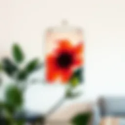 Elegant clear poster hanger showcasing vibrant artwork