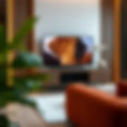 Elegant 77-inch TV stand showcasing modern design