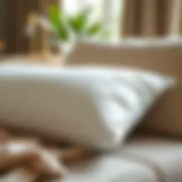 Luxurious down pillow insert showcasing its plush texture