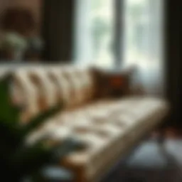 Luxurious fabric selection for bench cushions