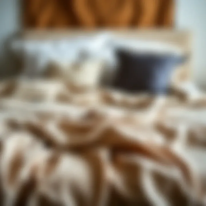 Diverse Materials for Bedspreads Aesthetic arrangement of bedspreads in various materials