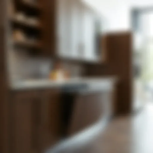 Sleek and modern trash roller design in a cabinet environment