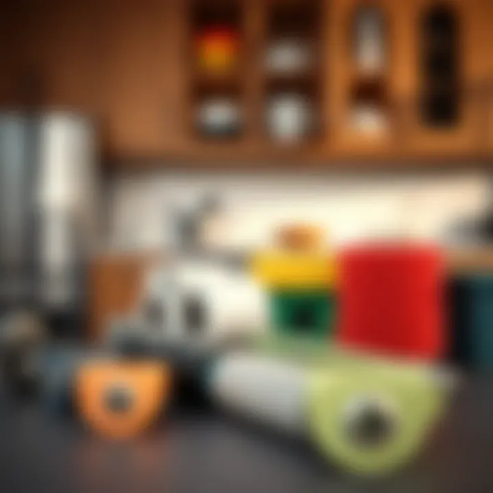 Variety of styles and colors of cabinet trash rollers