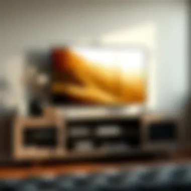 Stylish entertainment console with decorative elements