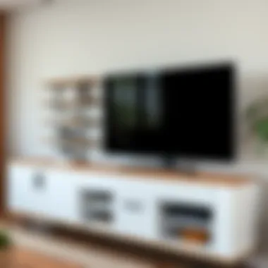 Versatile entertainment console with varied shelf arrangements