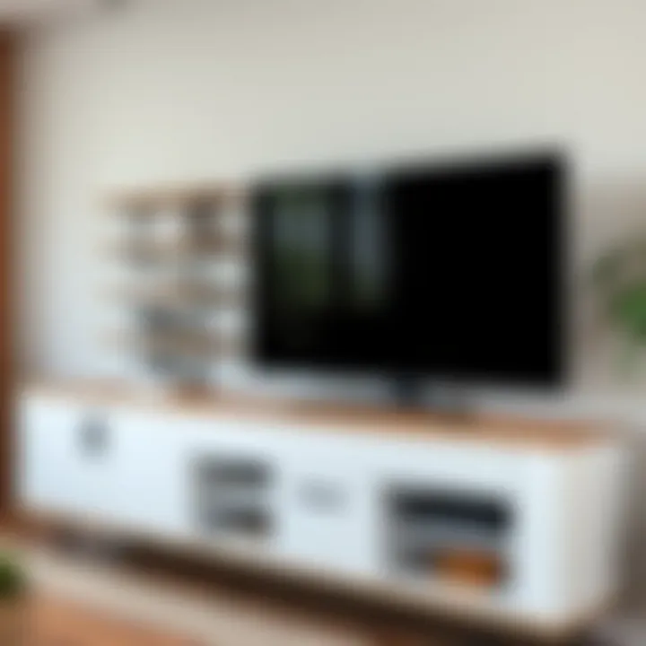 Versatile entertainment console with varied shelf arrangements