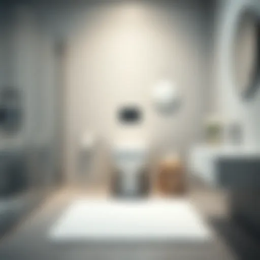 Elegant white toilet rug in a modern bathroom setting