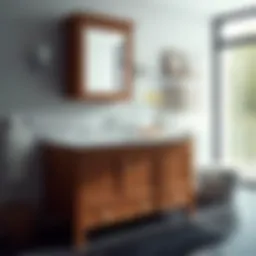 Elegant wooden bathroom cabinet base showcasing craftsmanship