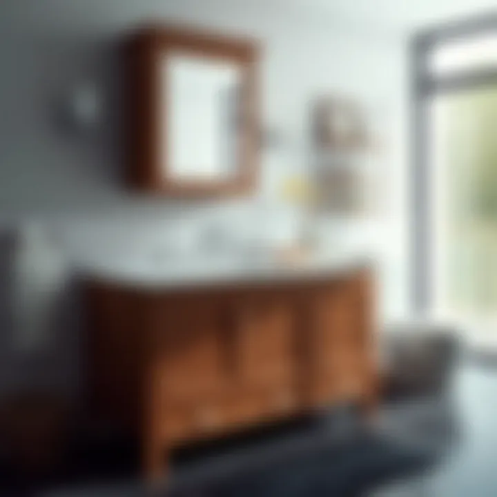 Elegant wooden bathroom cabinet base showcasing craftsmanship