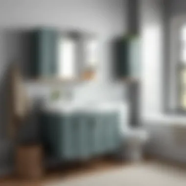 Stylish minimalist bathroom cabinet base in modern design