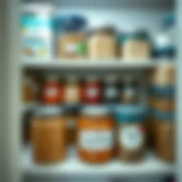 Elegant pantry organization showcasing various labeled jars and containers.