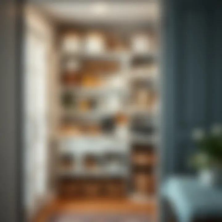 Functional pantry layout demonstrating effective use of vertical space.