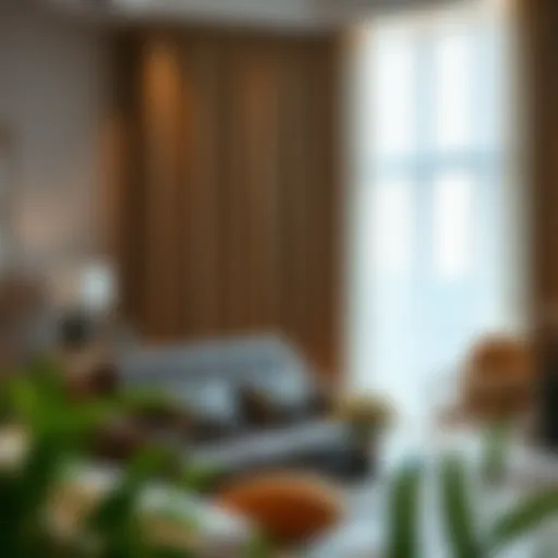 Elegant living room showcasing layered curtains for a sophisticated look