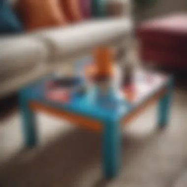 Vibrant Ceramic Coffee Table Colorful ceramic coffee table enhancing a vibrant space