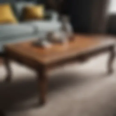 Elegant Wooden Coffee Table Stylish wooden coffee table with intricate design