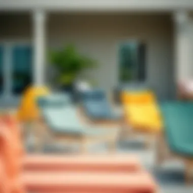 A collection of lounge chairs showcasing various materials and colors