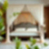 Elegant DIY canopy bed design showcasing rich textures and intricate details