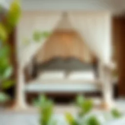 Elegant DIY canopy bed design showcasing rich textures and intricate details