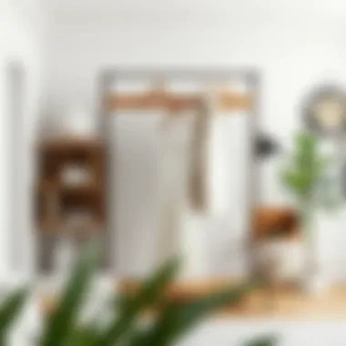 Minimalist dress up clothes hanger integrated into a chic interior