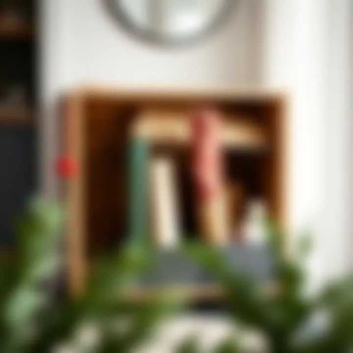 Compact storage unit designed for easy access to various wrapping materials.