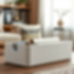 Elegant storage box for wrapping paper rolls showcasing a minimalist design.