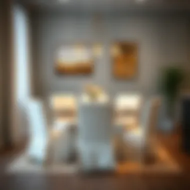 Stylish chair covers enhancing dining ambiance