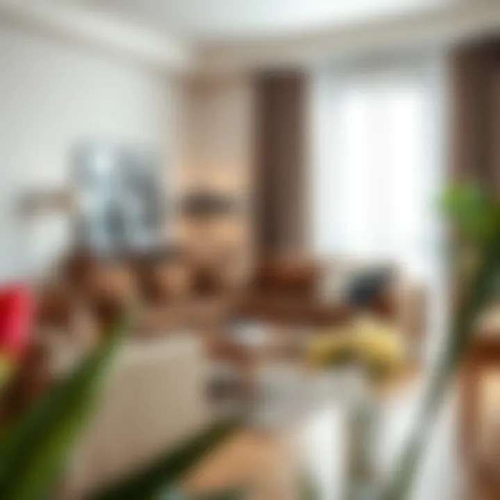 Modern brown couch in a chic living room setting