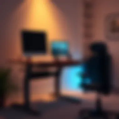 Ergonomic computer table showcasing comfort features