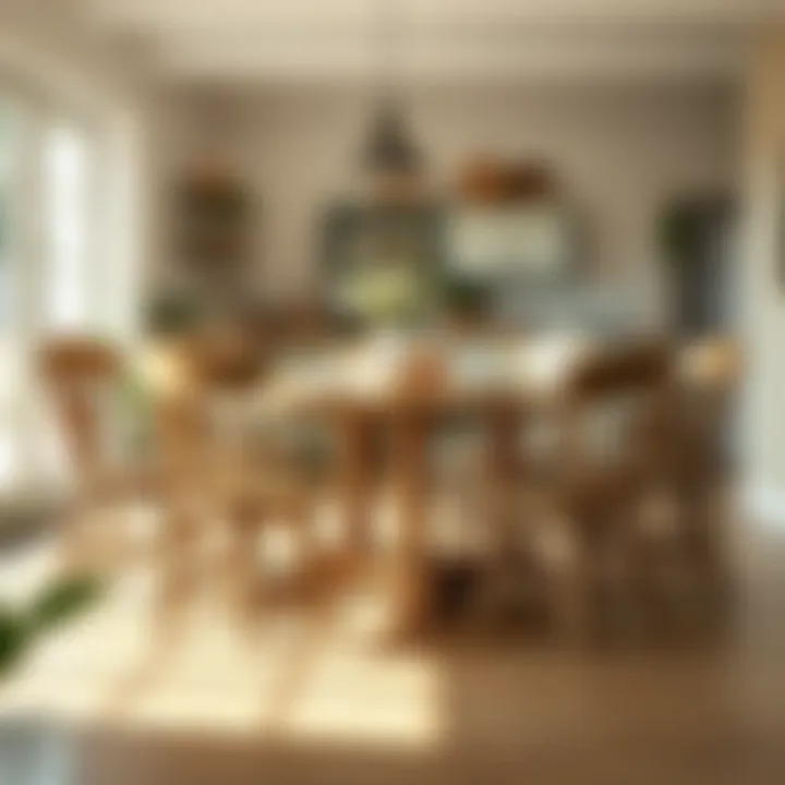 Charming farmhouse-style kitchen table set in a bright room